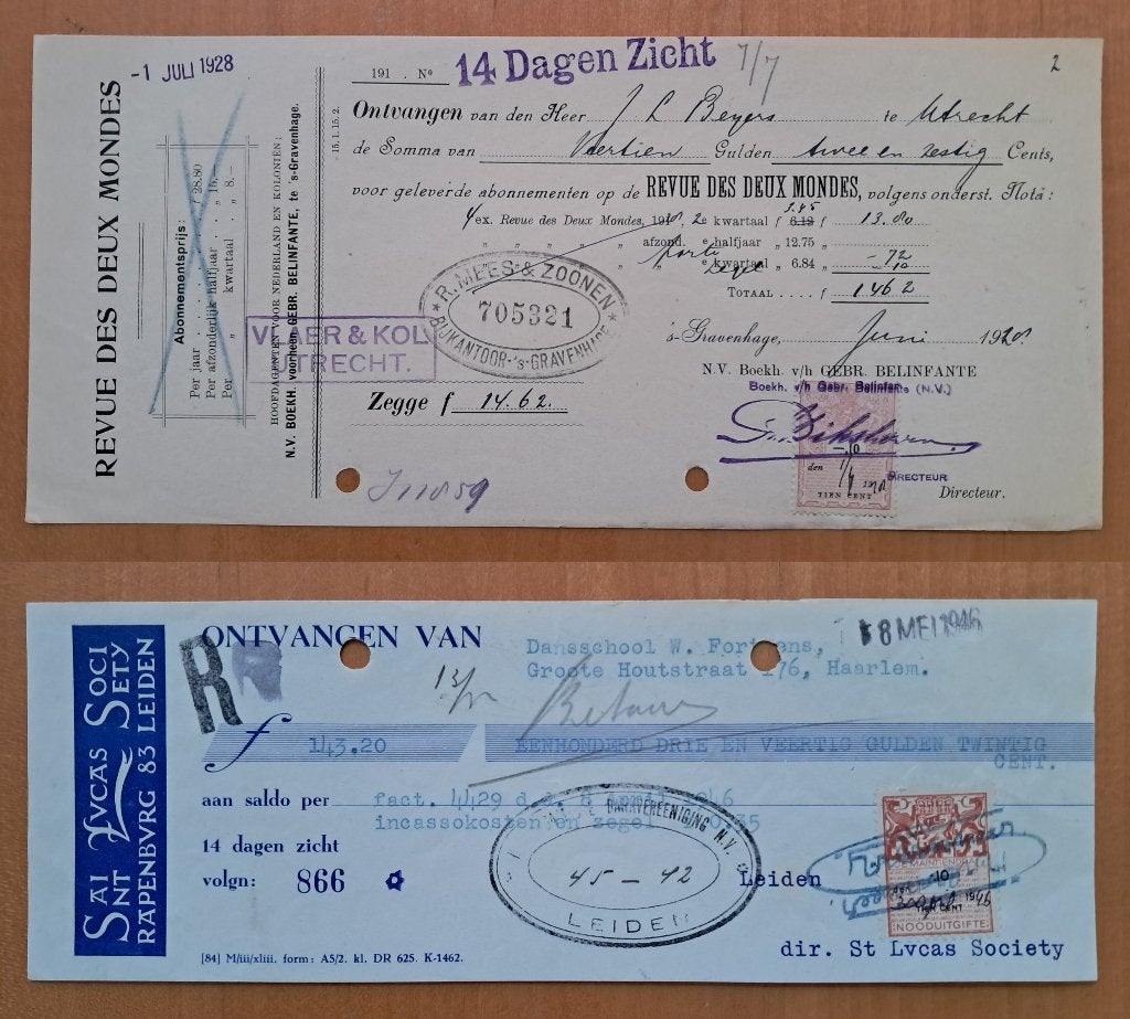 Fiscaal : 50 formulieren met plakzegels (belastingzegels), Postzegels en Munten, Postzegels | Nederland, Verzenden, T/m 1940, Gestempeld