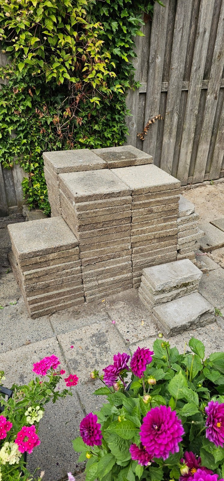 gratis nette tegels, Ophalen, Gebruikt, Beton, Terrastegels