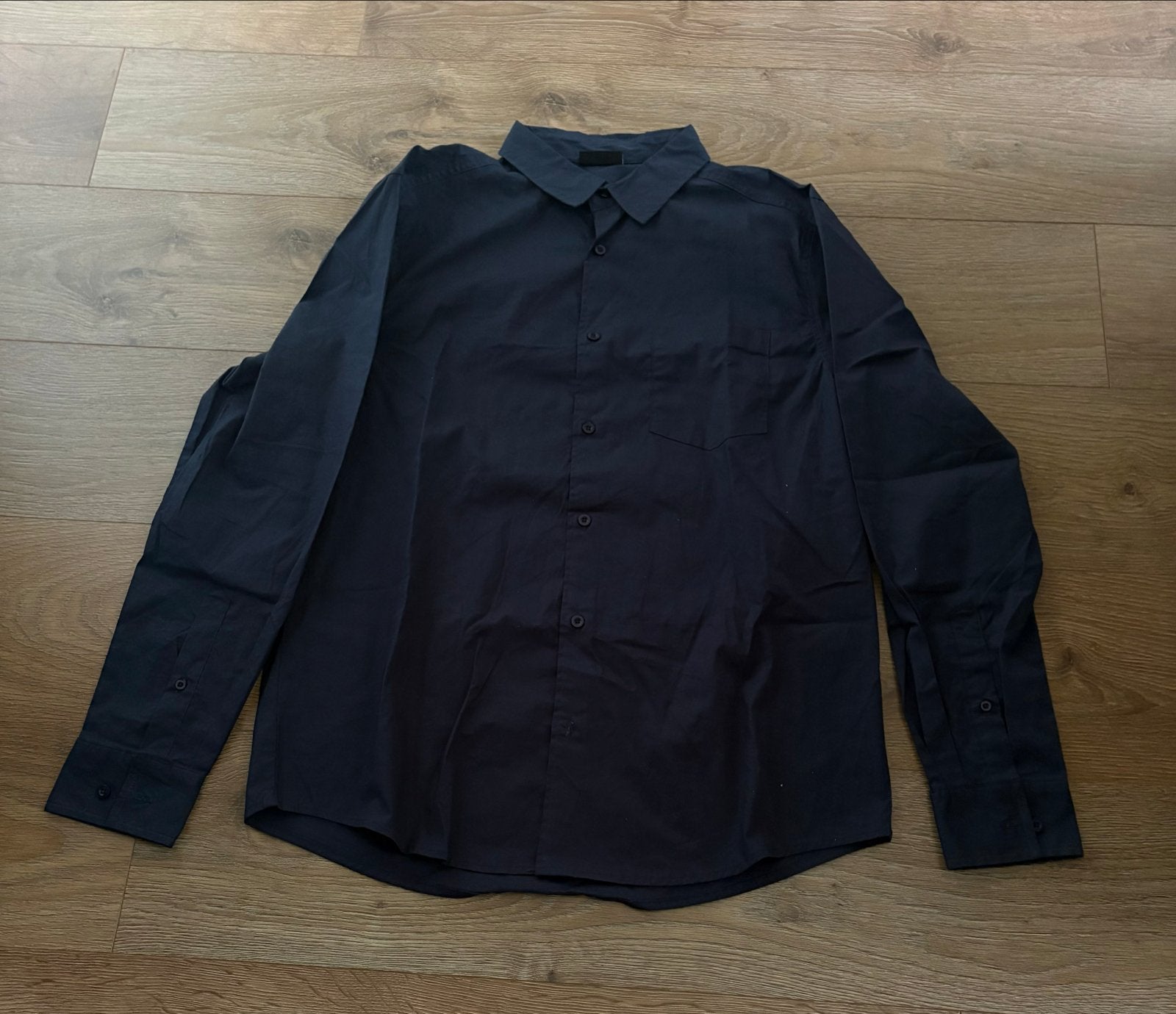 Zwart overhemd - Identic - Maat XL, Verzenden, Gedragen, Zwart, Halswijdte 43/44 (XL)