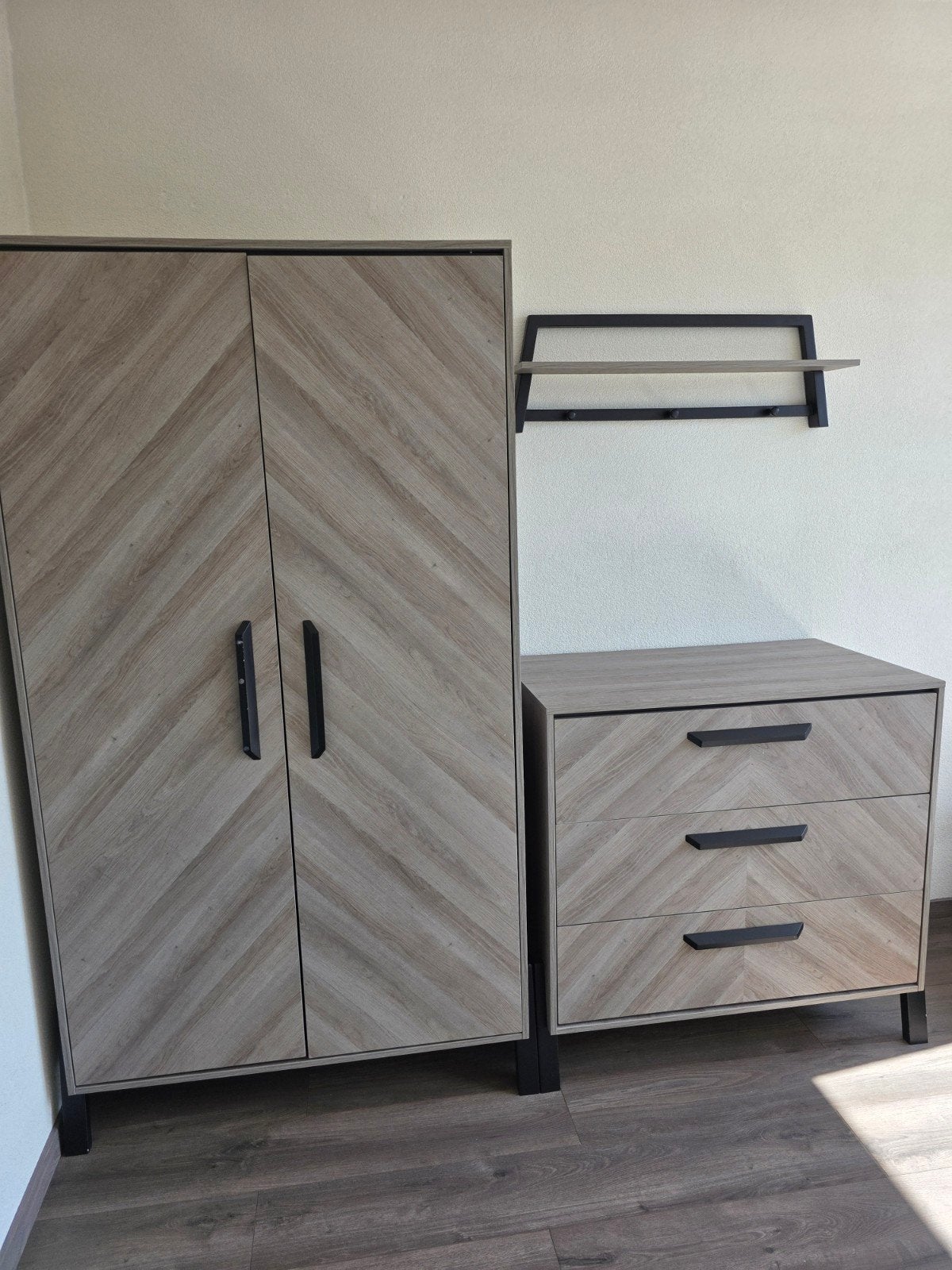 Complete babykamer set: Ledikant, commode, kledingkast, Ophalen, Zo goed als nieuw, 50 tot 75 cm, 100 tot 150 cm