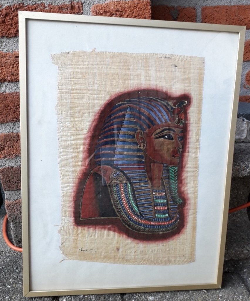 Schilderij Egyptenaar op echt Egyptisch papyrus, Ophalen, Minder dan 50 cm, Gebruikt, Schilderij