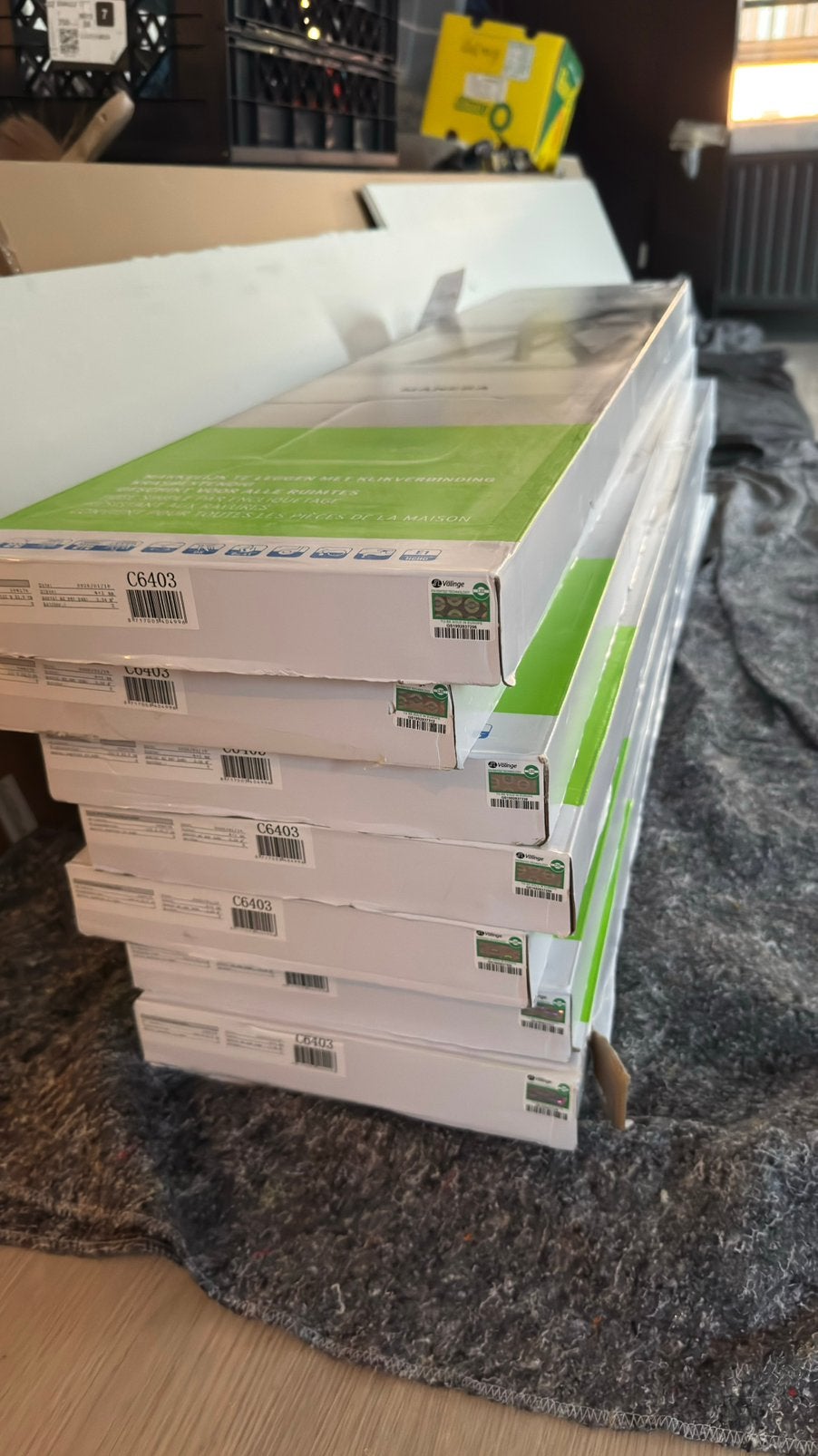 Click PVC vloer beige eiken incl. ondervloer - 17,92 m2, Ophalen, Kunststof, 50 tot 150 cm, Zo goed als nieuw