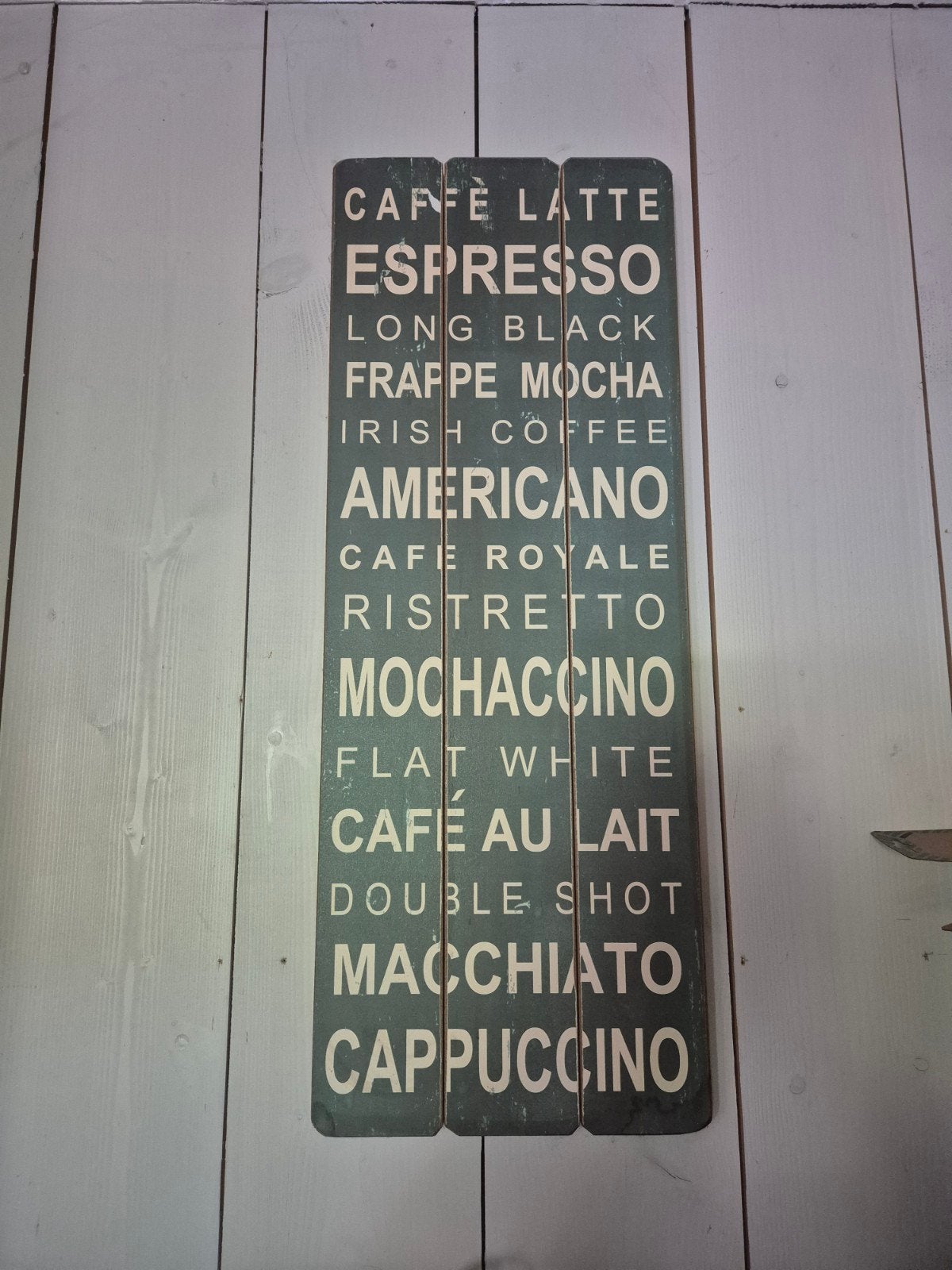 Retro houten koffie menu wandbord tekstbord koffie, Ophalen