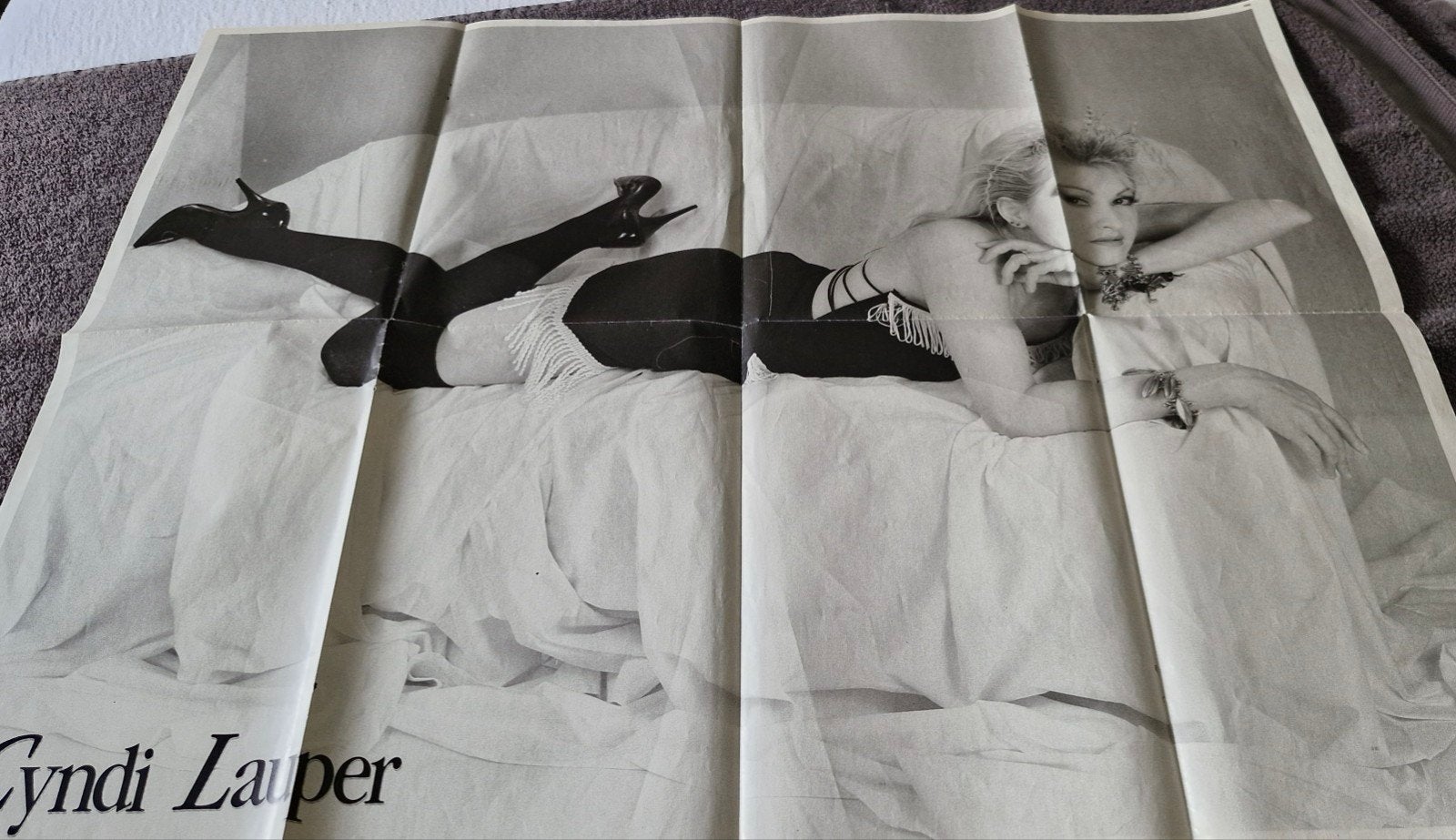 Vintage Poster: Europe (band) / Cyndi Lauper (dubbelzijdig), Ophalen of Verzenden, A1 t/m A3, Muziek, Rechthoekig Staand