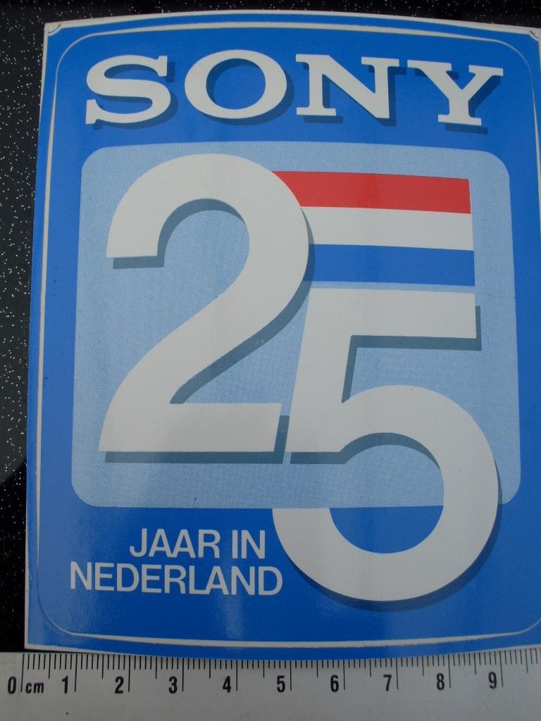 sticker sony 25 jaar in nederland logo, Verzenden, Zo goed als nieuw, Merk