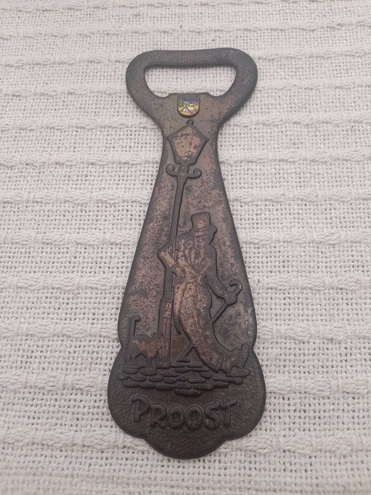Oude metalen flesopener Eindhoven Camping, Ophalen of Verzenden, Gebruikt