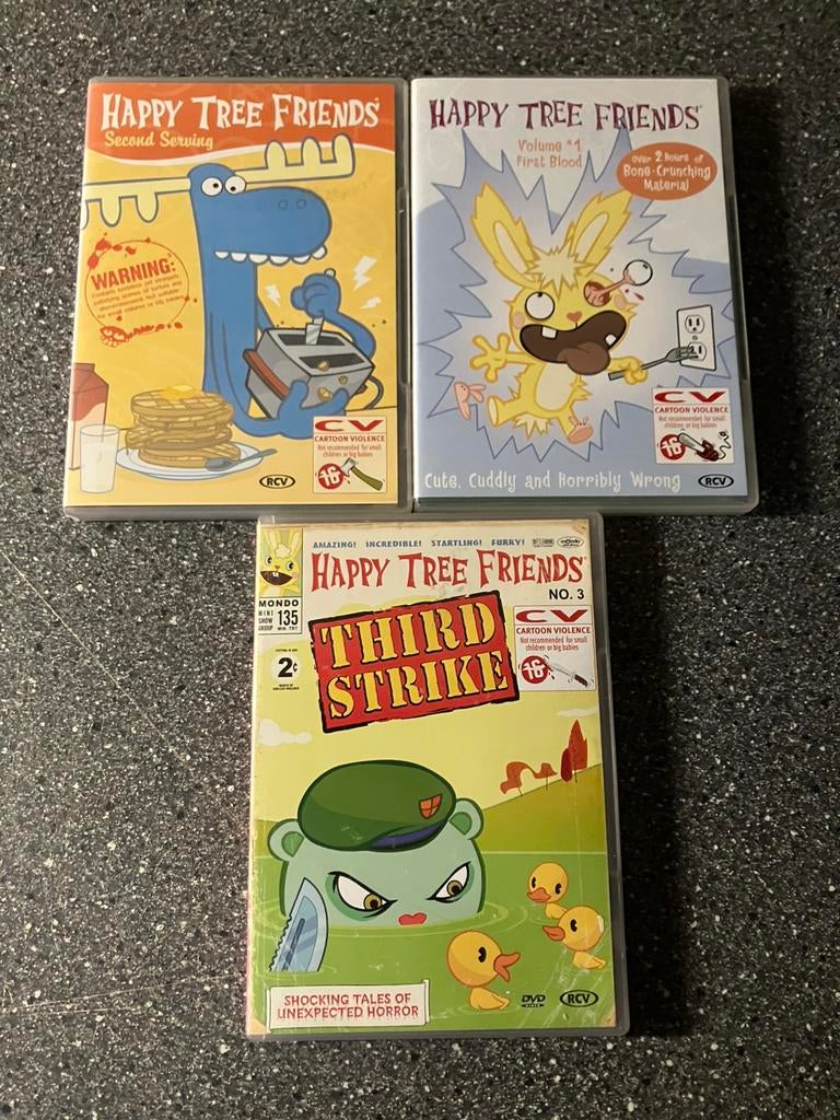 Happy Tree Friends 1+2+3 - Lees omschrijving, Gebruikt, Overige soorten, Ophalen of Verzenden, Tekenfilm