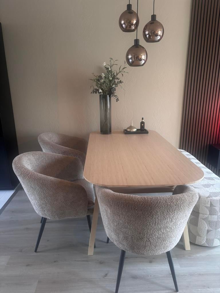 NIEUW! Eettafel licht bamboe 180x90, Huis en Inrichting, Tafels | Eettafels, Ophalen, Nieuw