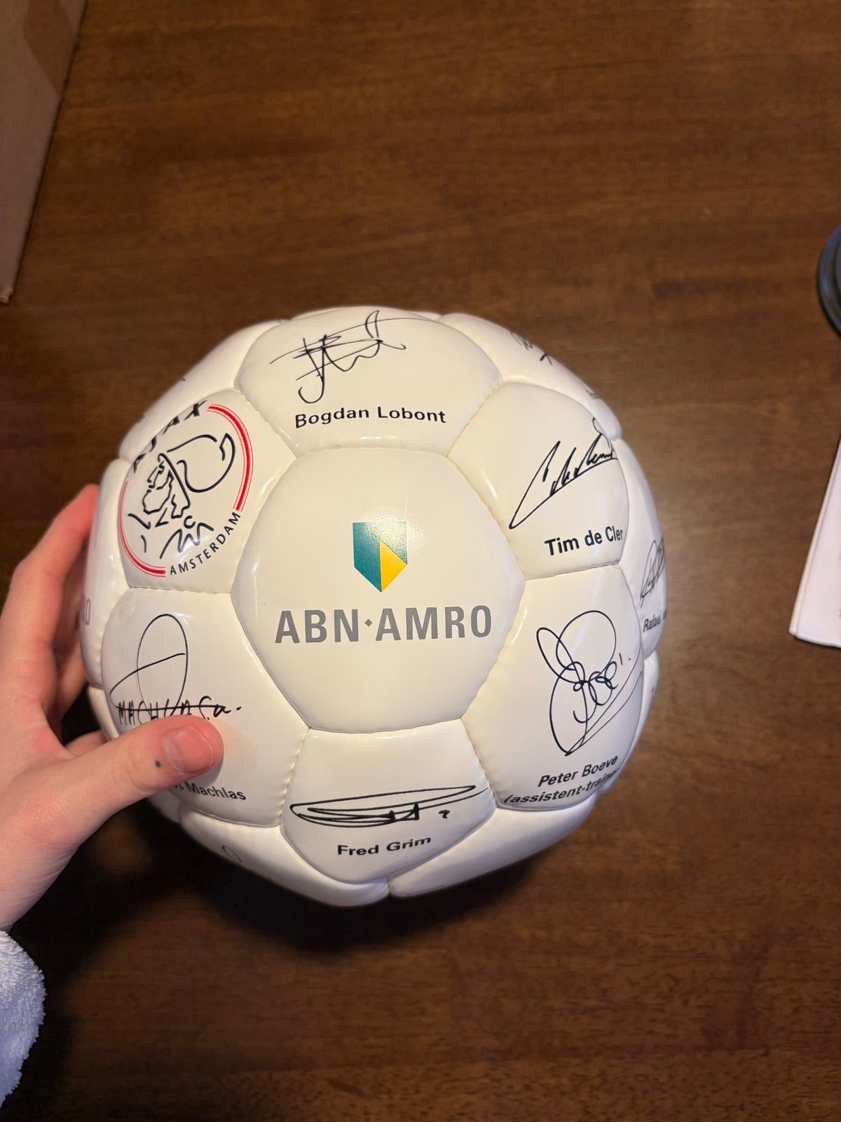Gesigneerde Ajax ABN AMRO voetbal, Ophalen of Verzenden, Zo goed als nieuw, Ajax, Overige typen