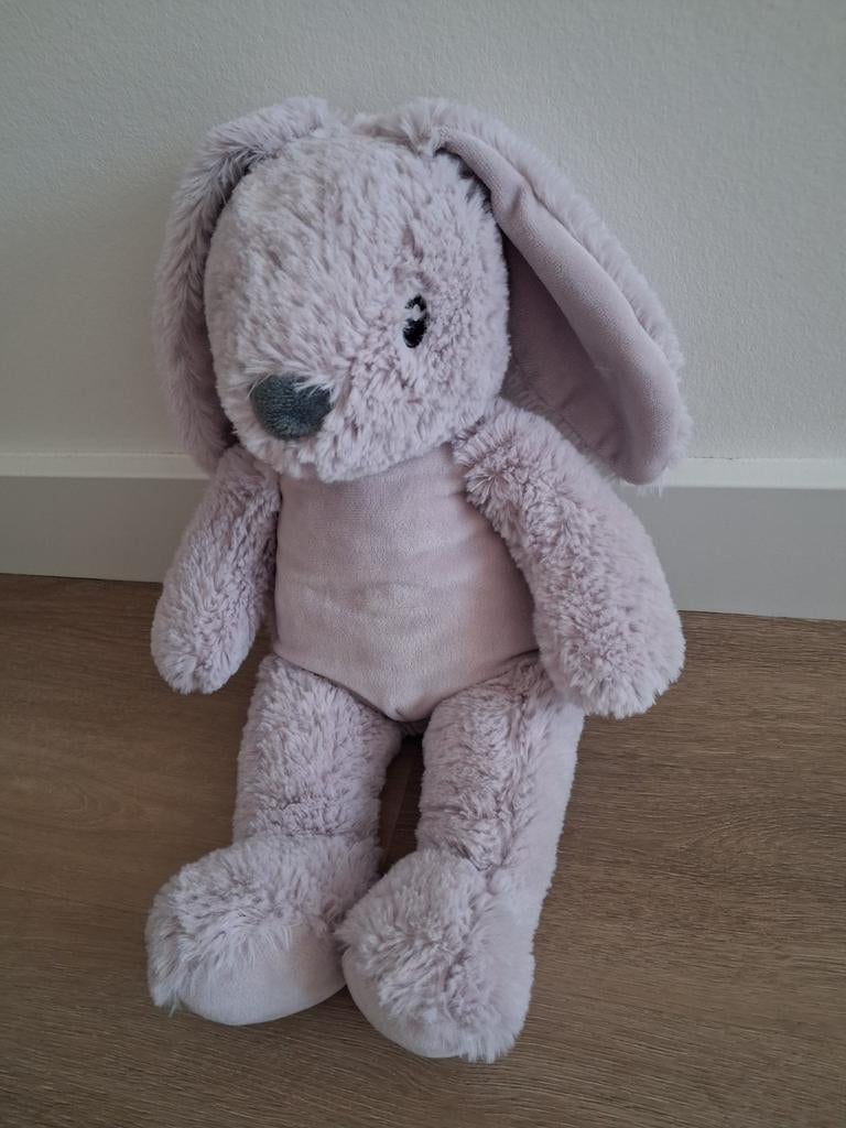 Knuffel konijn Max & Boo lila grijs 40 cm L1386, Ophalen of Verzenden, Zo goed als nieuw, Konijn