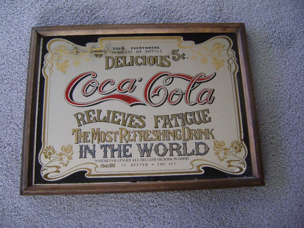 Vintage Coca Cola spiegel 41x30cm(zie omschrijving), Ophalen of Verzenden, Huis en Inrichting
