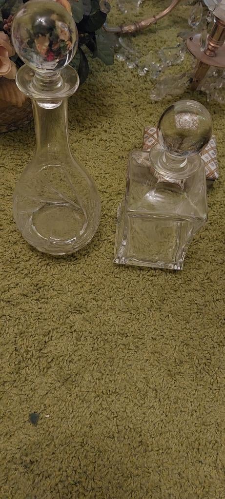 Set van 2 Loodkristal 24% Karaffen - Roma, Antiek en Kunst, Antiek | Glas en Kristal, Ophalen of Verzenden