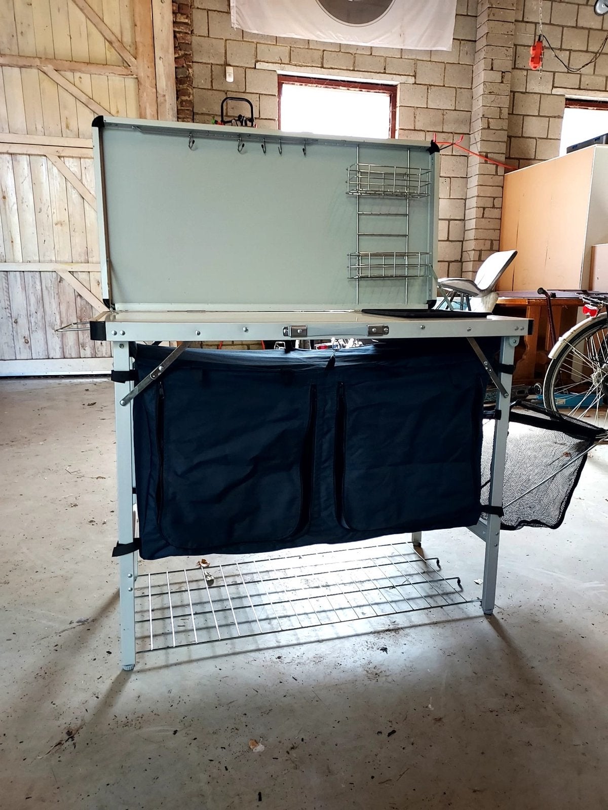 Campingkeuken met opbergruimte en wasbak, Caravans en Kamperen, Kampeeraccessoires, Ophalen, Gebruikt
