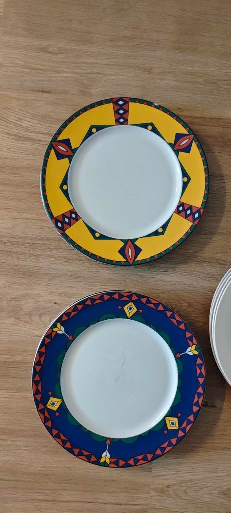 KAHLA Borden - 7 stuks met kleurrijk patroon, Huis en Inrichting, Keuken | Servies, Ophalen, Gebruikt, Bord(en), Overige stijlen