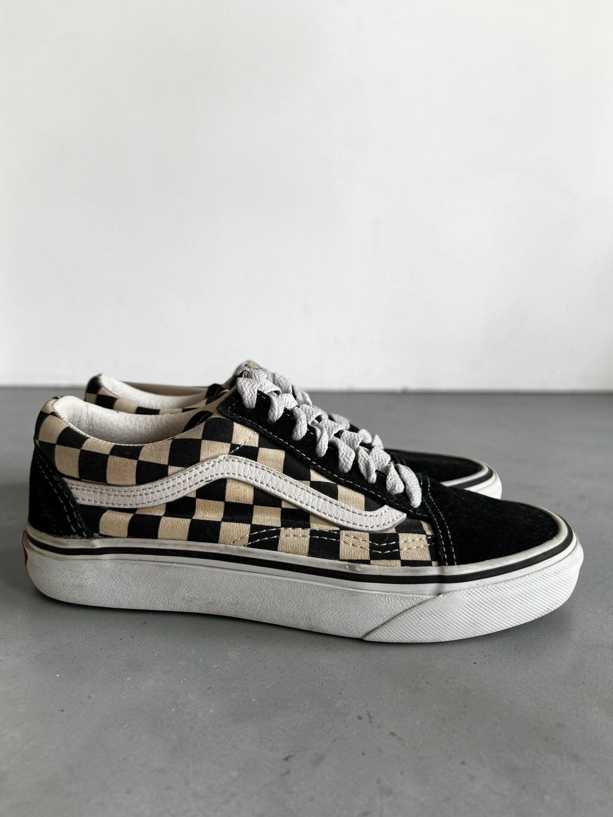 Vans Old Skool Checkerboard zwart wit maat 36 sneakers, Zwart, Ophalen of Verzenden, Sneakers of Gympen, Zo goed als nieuw