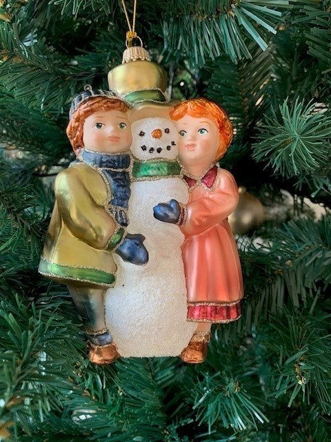 Exclusief kerstfiguur kinderen met sneeuwpop, Diversen, Ophalen of Verzenden, Nieuw