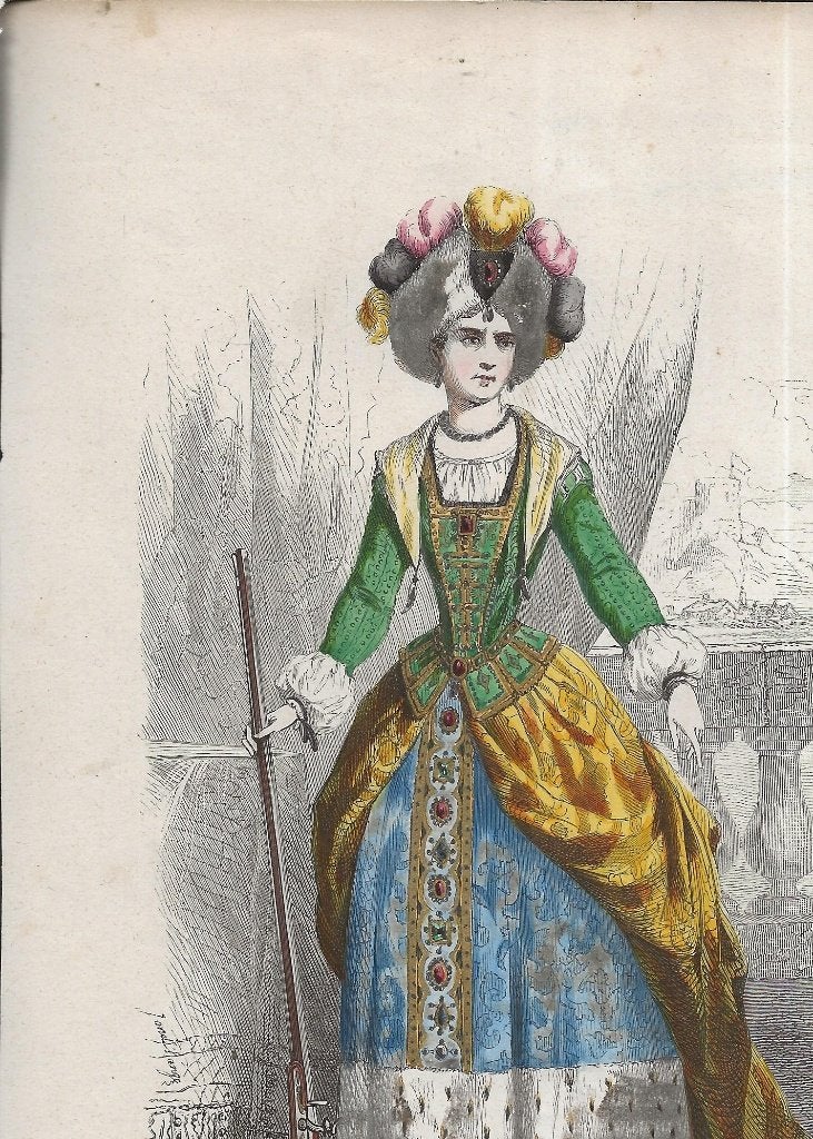 Prinses Rakoczi I met geweer 1851 25-16 cm, Ophalen of Verzenden, Voor 1920, Ongelopen, Overige thema's