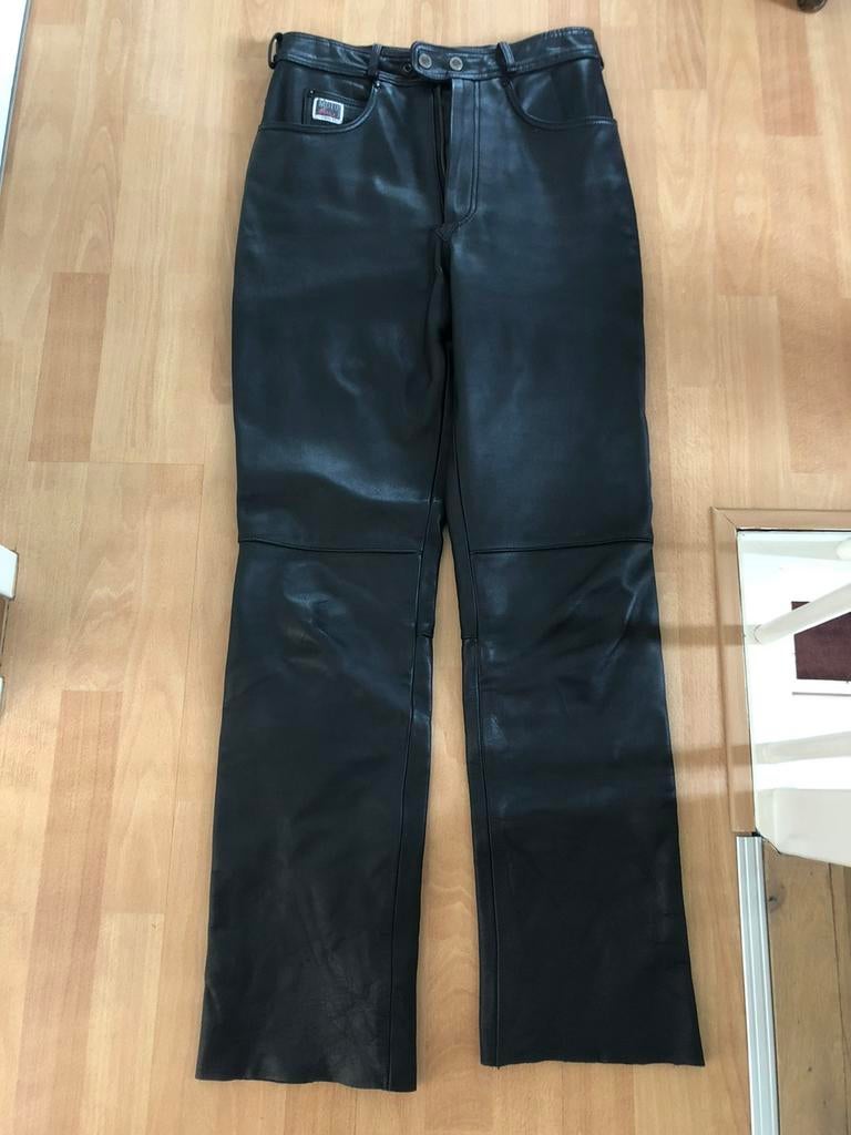 Te koop leren motorbroek maat 44, Ophalen, Tweedehands, Dames, Broek | leer