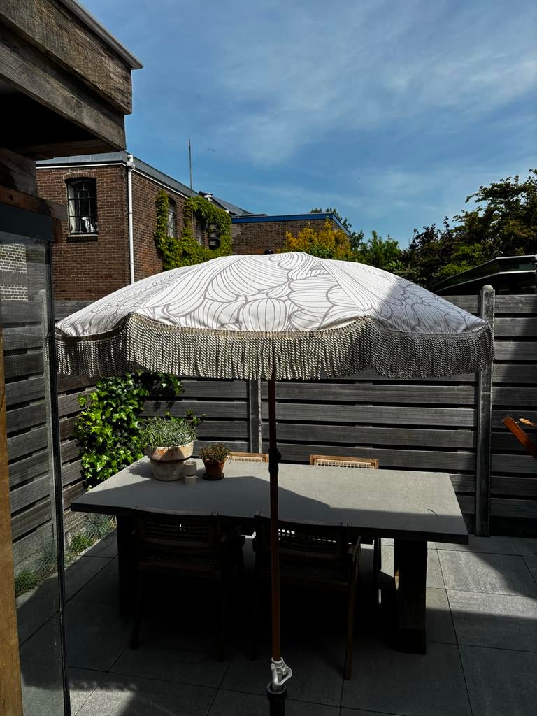 Boho parasol 160cm Ibiza/Bali Stijl, Tuin en Terras, Ophalen, Zo goed als nieuw, 1 tot 2 meter, Stokparasol