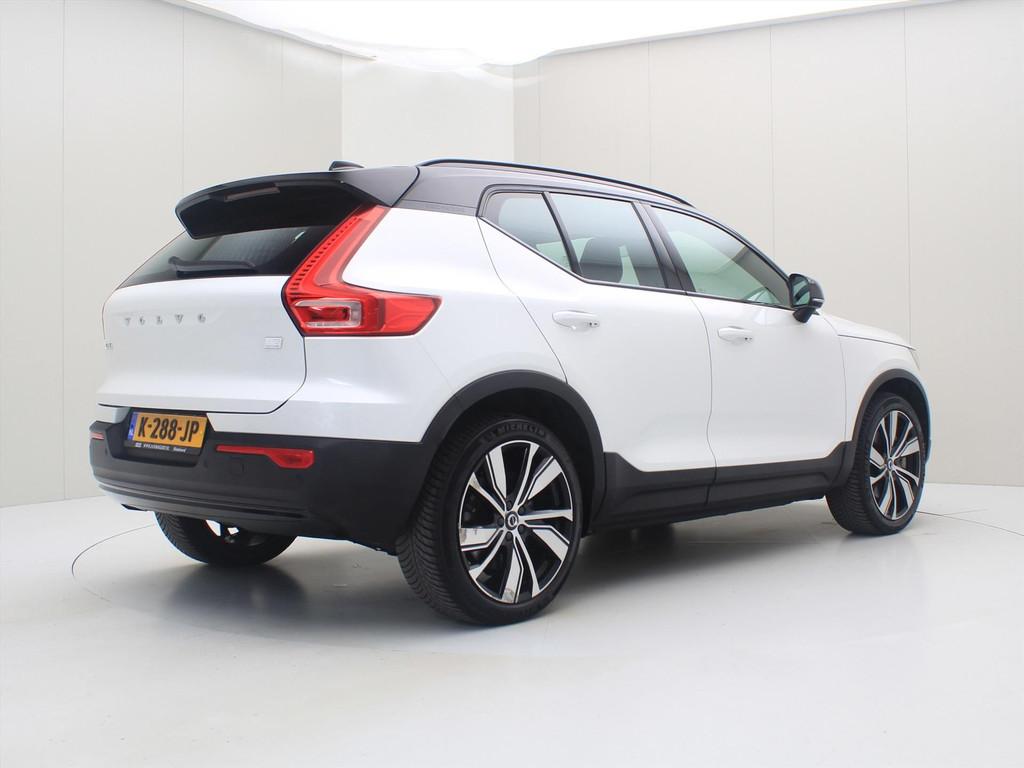 Volvo Xc40 P8 408pk AWD Electric R-Design 92.1% SoH [ LEDER+, Auto's, Volvo, Adaptive Cruise Control, Gebruikt, Zwart, Wit
