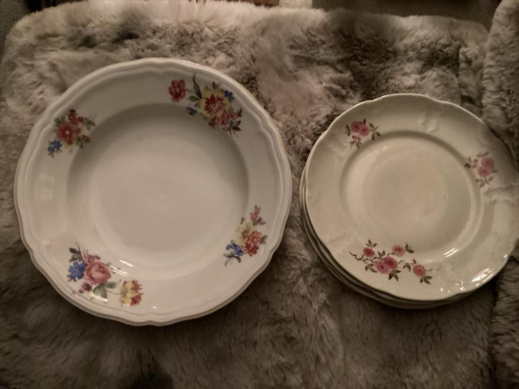 Brocante bloemen borden: Seltmann Weiden en Mosa, Ophalen of Verzenden