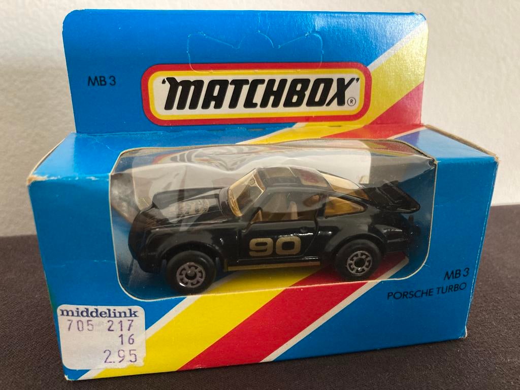 Matchbox Porsche Turbo in Box MB 3 uit 1983 vintage, Ophalen, Zo goed als nieuw, Auto, Matchbox