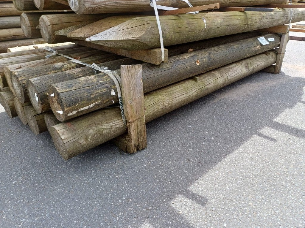 palen 225cm kop 14, gefreesd, gepunt en gekruind nr. 706, Ophalen, Nieuw, 180 tot 250 cm, Palen