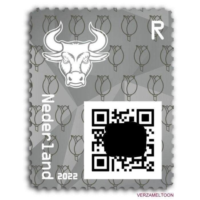 2022 NL Crypto Stamp - Stier - ZWART. Postfris., Ophalen of Verzenden, Na 1940, Postfris