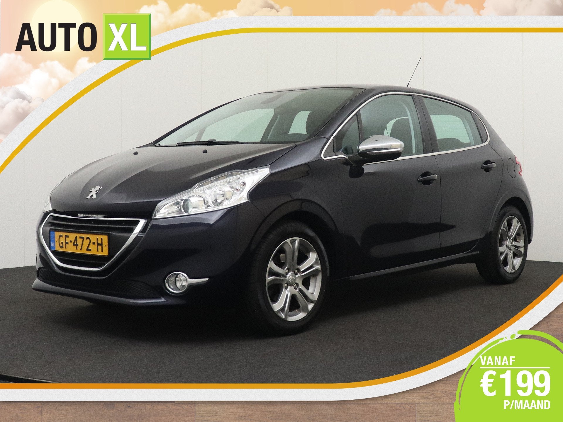 Peugeot 208 1.2 PT Allure Navi Cruise Climate Park. Sens., Auto's, Voorwielaandrijving, Dealer onderhouden, Stof, Blauw
