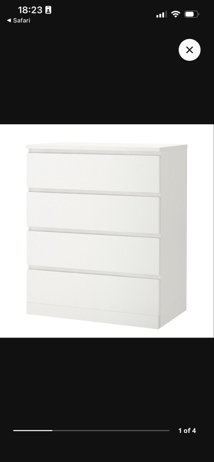 IKEA ladekast met 4 lades, Ophalen, Overige materialen, Gebruikt, 100 tot 150 cm