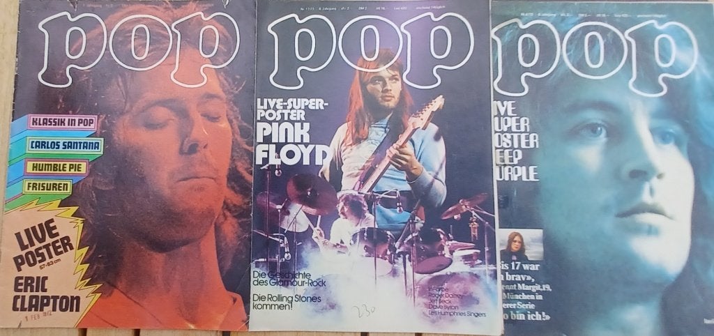 3x POP (D)/1973/Deep Purple/Pink Floyd/Santana/Eric Clapton/, Verzenden, Zo goed als nieuw, Damesbladen