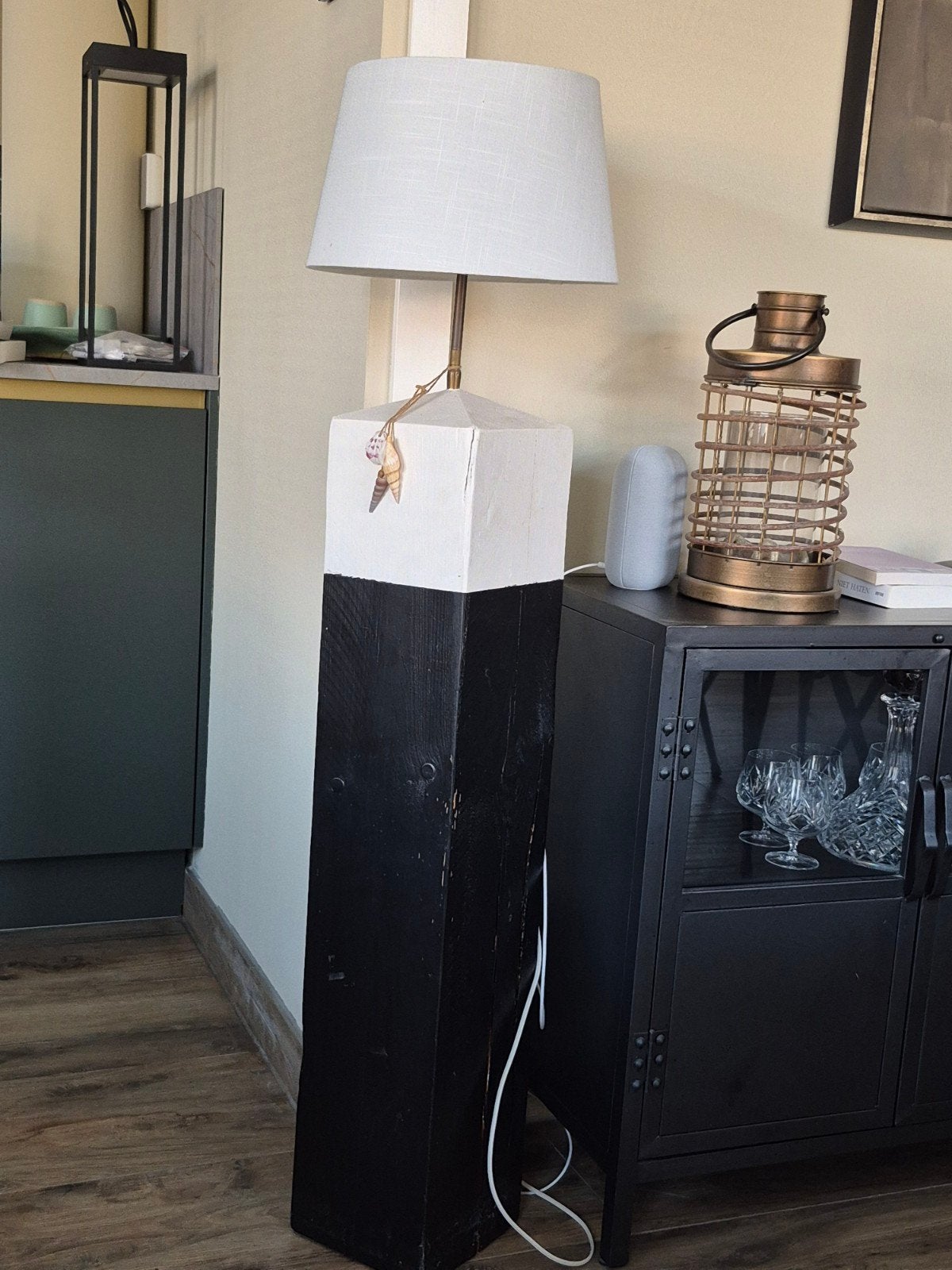 Unieke Meerpaal Lamp - Handgemaakt met Stijl, Ophalen, 100 tot 150 cm, E27 (groot), Zo goed als nieuw