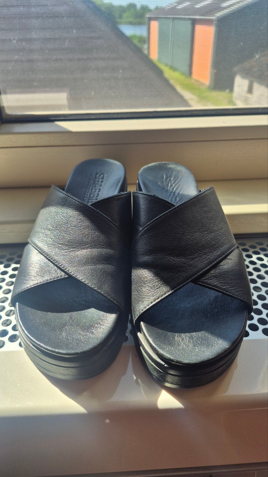 Leren Shabbies, Slippers, Shabbies Amsterdam, Zwart, Ophalen of Verzenden