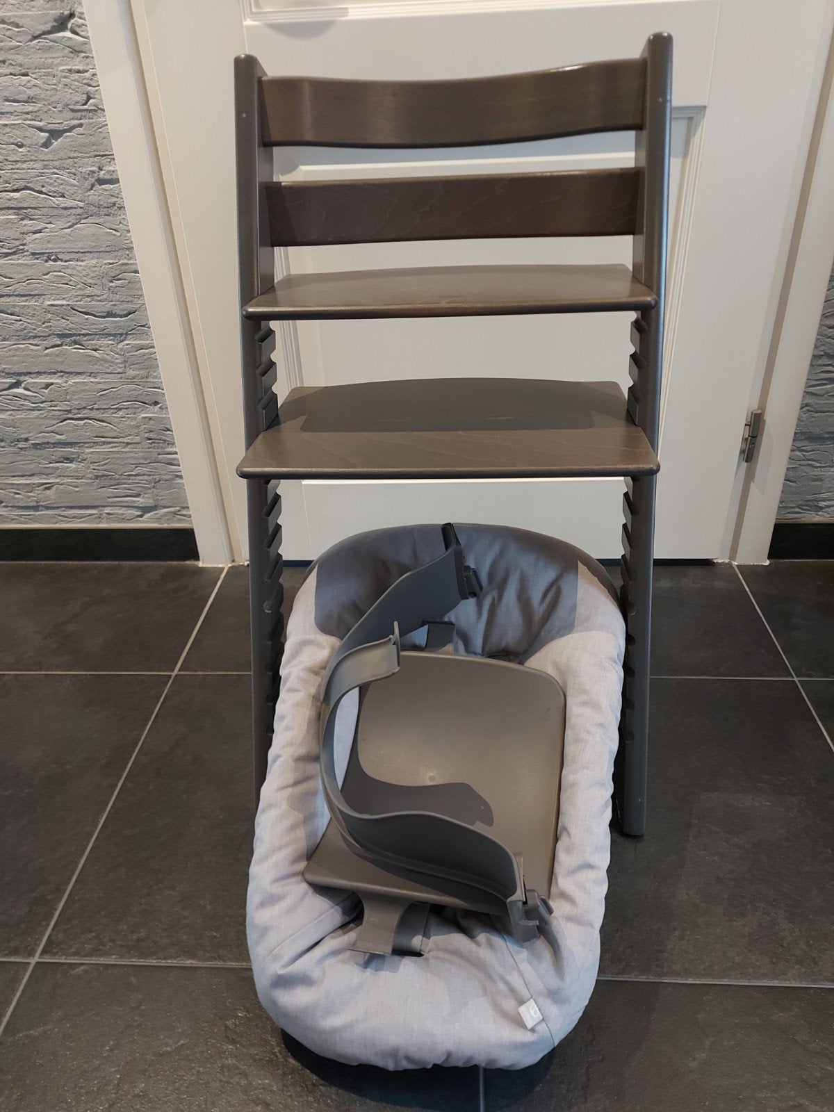 zgan stokke tripp trapp stoel met newbornset en babyset, Ophalen of Verzenden, Zo goed als nieuw, Meegroeistoel