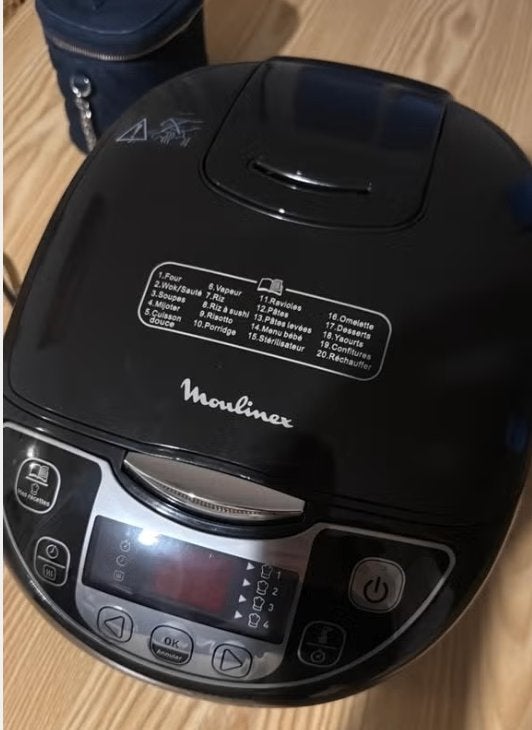 Moulinex Multicooker met fuzzy logica, 25 programma's, 5L, Witgoed en Apparatuur, Slowcookers, Ophalen of Verzenden, Timer, Zo goed als nieuw