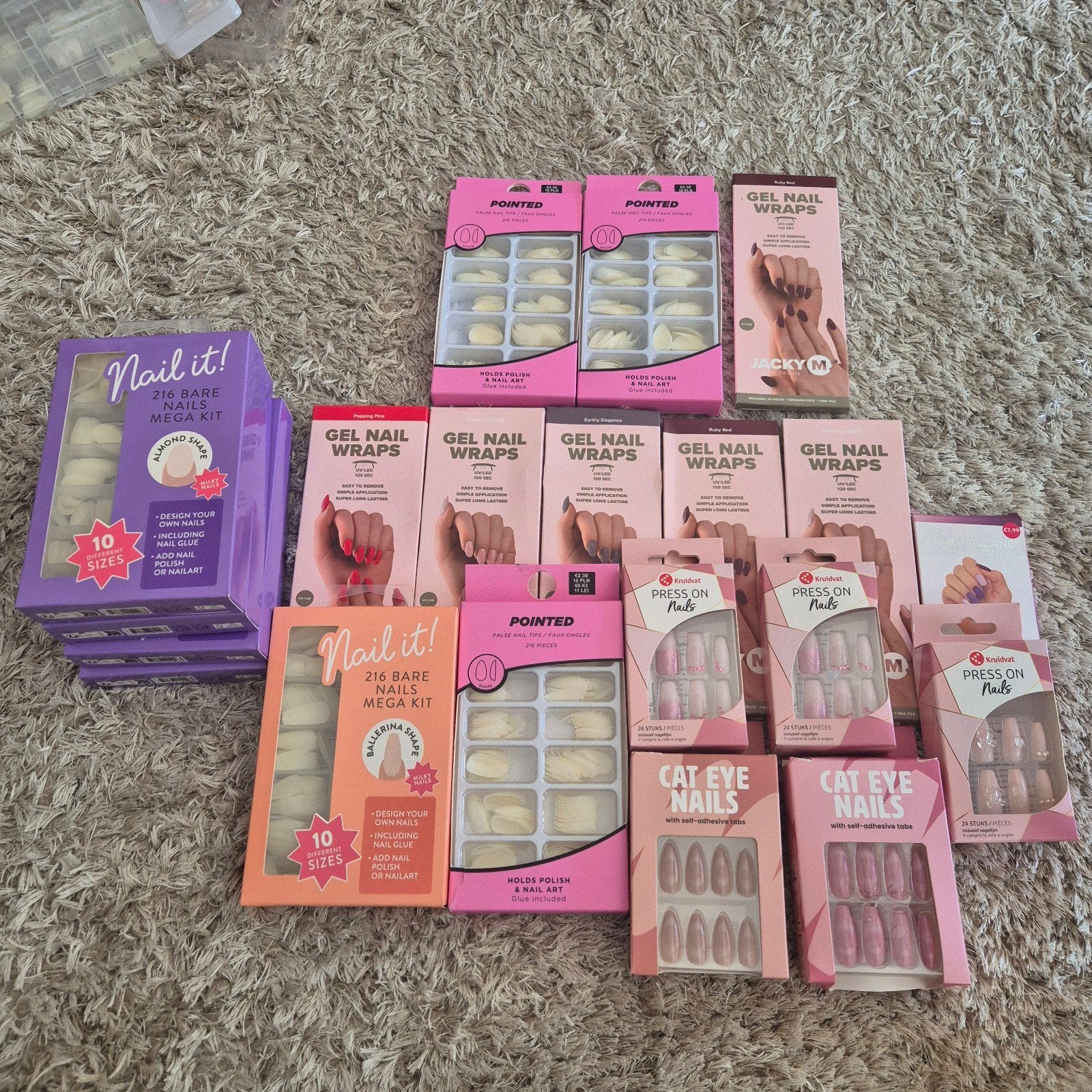 Grote collectie kunstnagels en gel wraps - Nieuw!, Ophalen of Verzenden, Nieuw, Gehele gezicht, Verzorging