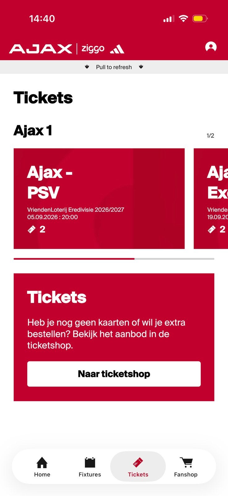 Ajax-psv vak 404, Eén persoon, Februari