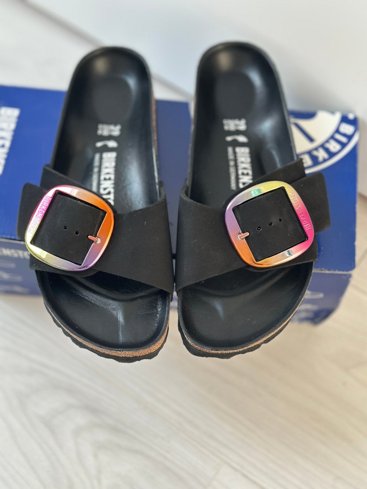 Nieuwe Birkenstock Madrid big buckle maat 39 met doos, Ophalen of Verzenden, Nieuw, Zwart, Slippers