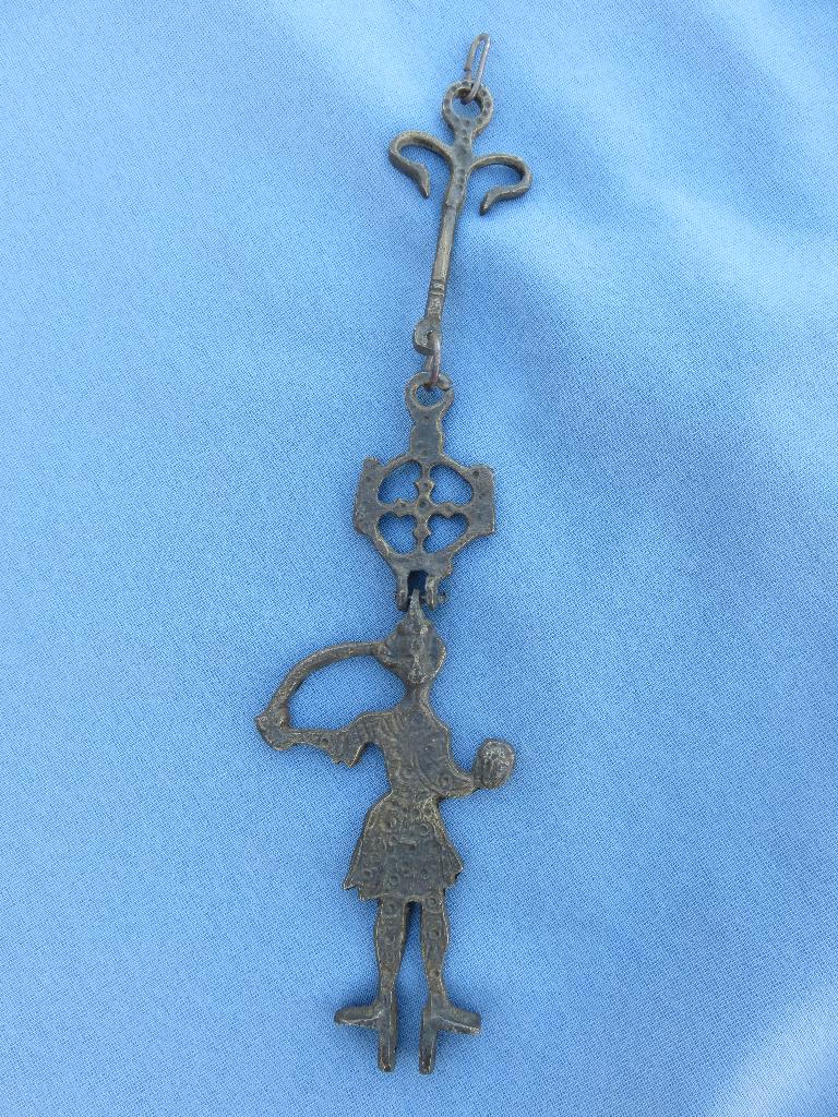 Hanger met heilige in brons – 20e eeuw, Ophalen of Verzenden, Brons