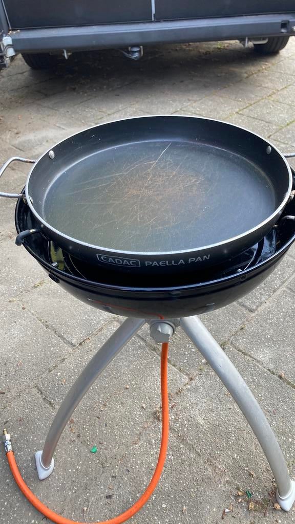 Cadac skottelbraai met paella pan, Ophalen, Gebruikt
