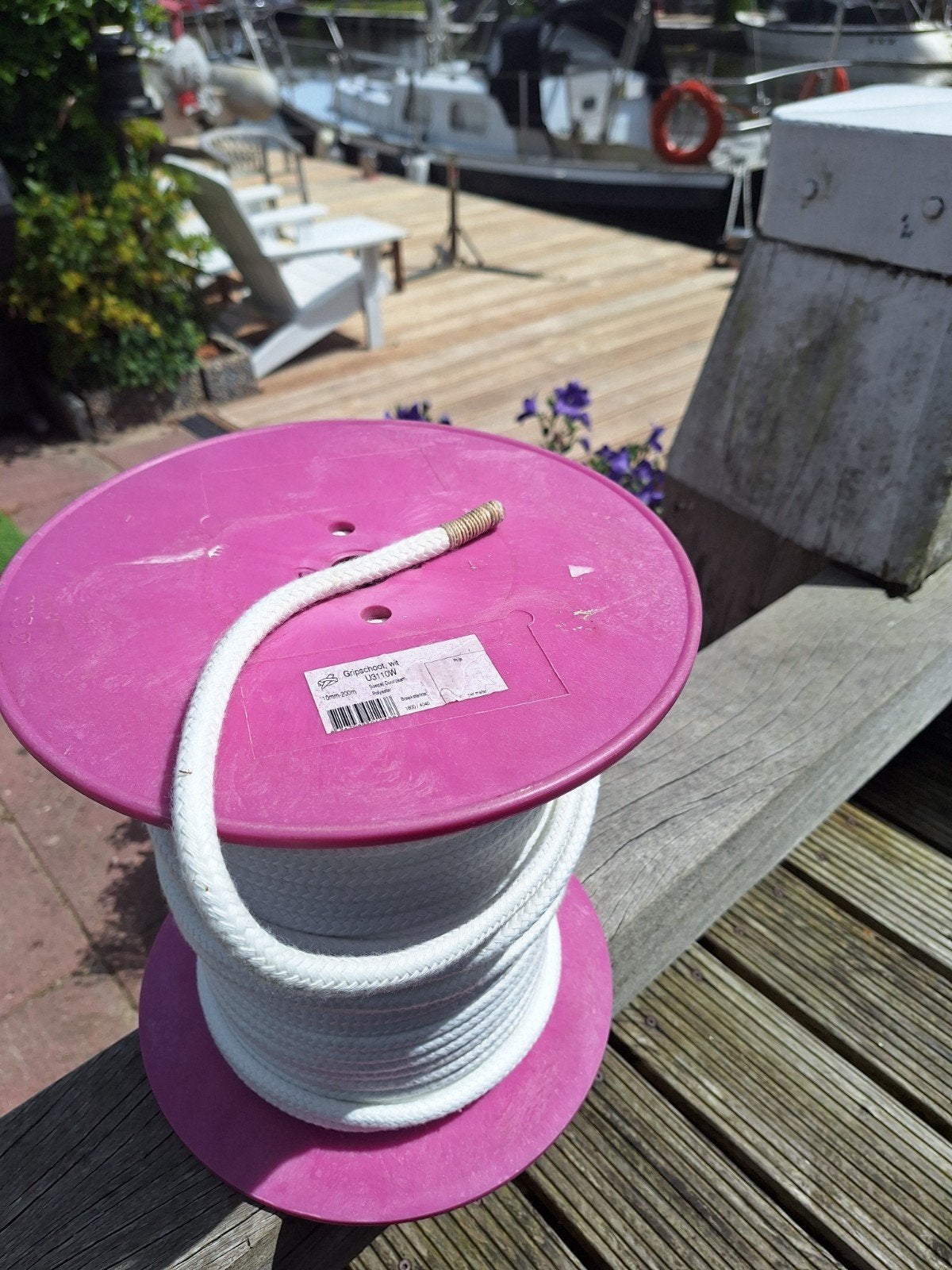 Touw lijn schoot Polyester U3110W - 10mm x 80m Wit, Ophalen, Zo goed als nieuw, Overige typen