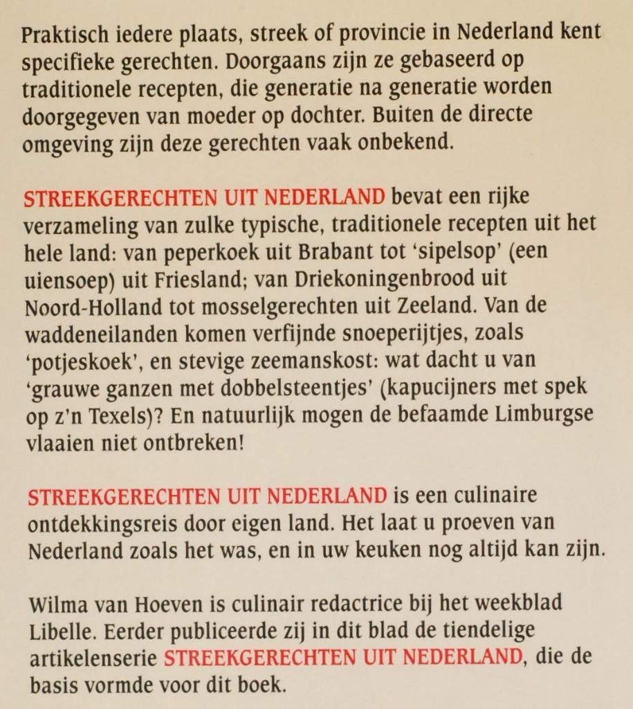 Streekgerechten uit Nederland - Bever (1992), Verzenden, Zo goed als nieuw, Nederland en België