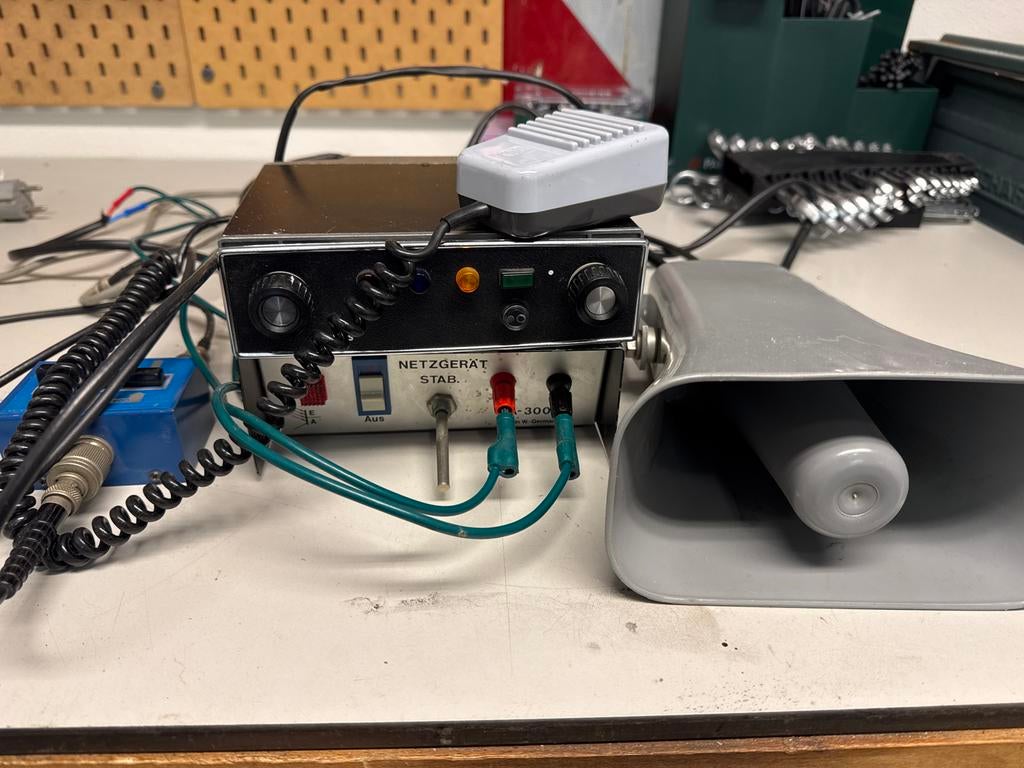 Philips 100V Omroep Set met Microfoon en Hoornluidspreker, Ophalen of Verzenden, Gebruikt