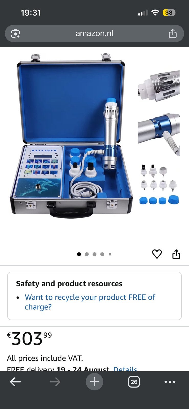 Shockwave Therapy \ Profesional Massager, Ophalen of Verzenden, Zo goed als nieuw, Apparaat