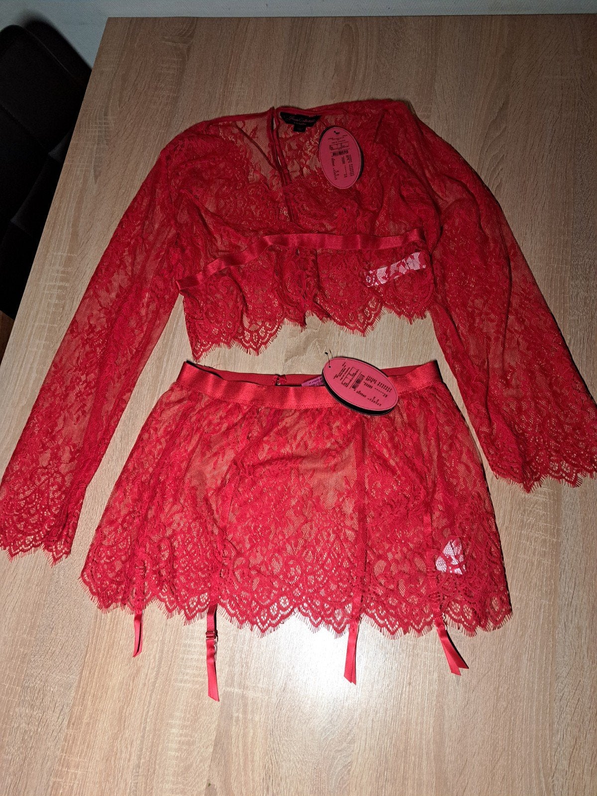 Rood Kanten Lingerie Setje - Hunkemöller Private Collection, Hunkemöller, Ophalen of Verzenden, Rood, Setje