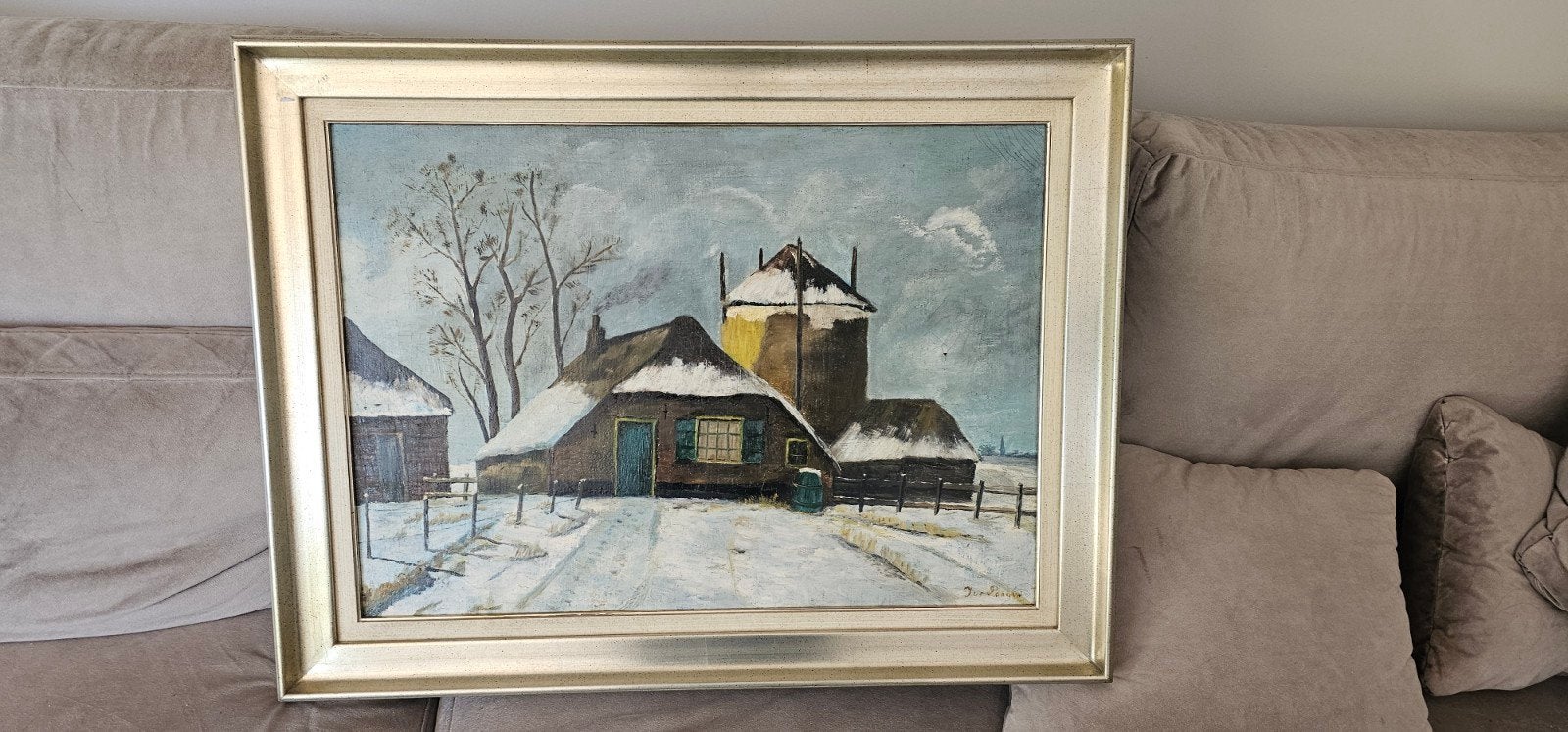 Gesigneerd Jef Pauw winterlandschap olieverf op doek, Antiek en Kunst, Kunst | Schilderijen | Klassiek, Ophalen of Verzenden