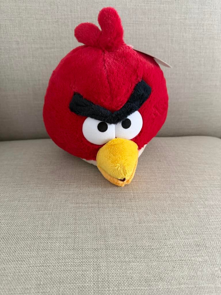 Angry Birds Red Pluche Knuffel met Label - Zo goed als nieuw, Overige merken, Overige typen, Ophalen of Verzenden, Angry Birds