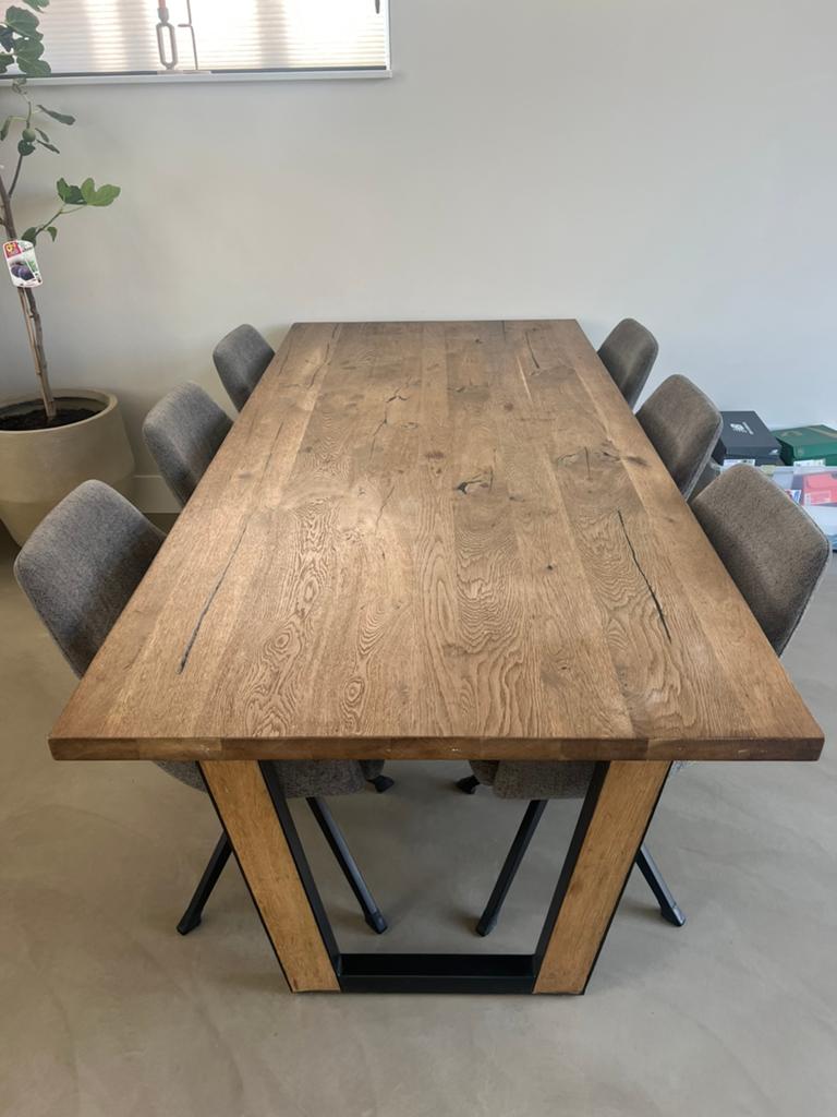 Xooon Denmark eettafel met 6 Jesper Home stoelen, Ophalen, 100 tot 150 cm, 200 cm of meer, Zo goed als nieuw