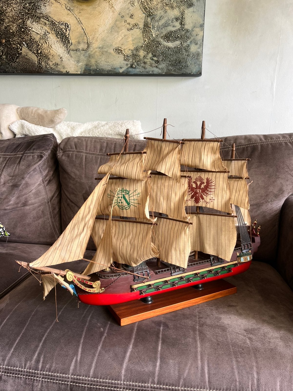 Houten Model Spaans Galjoen. 16e of 17e Eeuw., Ophalen of Verzenden, Zo goed als nieuw