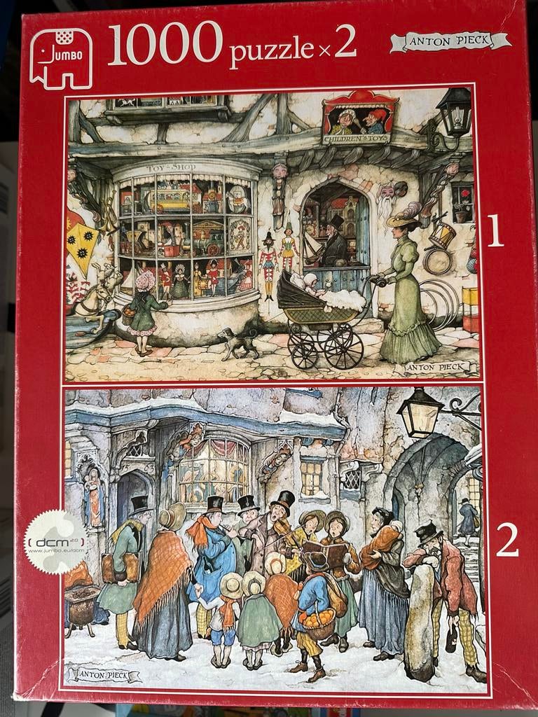 Jumbo 1000 stukjes puzzel Anton Pieck x2, Ophalen of Verzenden, 500 t/m 1500 stukjes, Zo goed als nieuw, Legpuzzel
